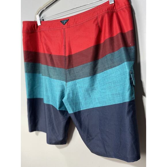 O'Neill Men’s Board Shorts Beach Surf Swim Ocean Y2K Striped Red/Blue Size 40 - Picture 5 of 12